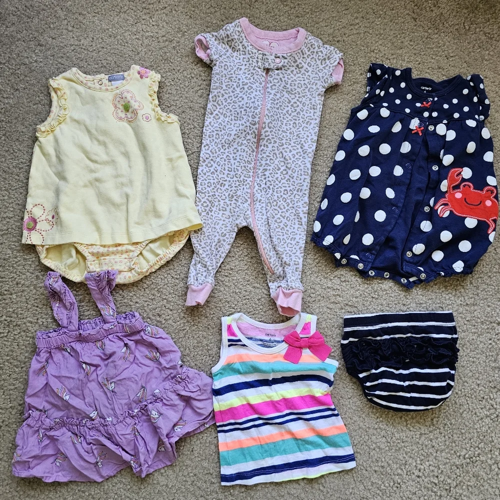 38pc baby girl clothing 3 6 month shorts dress footie onesie romper robe swim